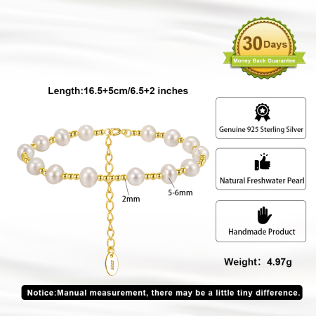 Bratara din argint 925 placat cu rodiu si perle naturale de cultura [3]