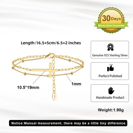 Bratara din argint 925 placat cu rodiu cu cruciulita [3]