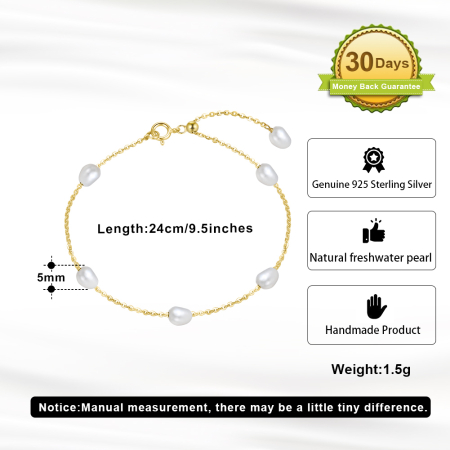 Bratara din argint 925 placata cu rodiu si perle naturale de cultura [2]