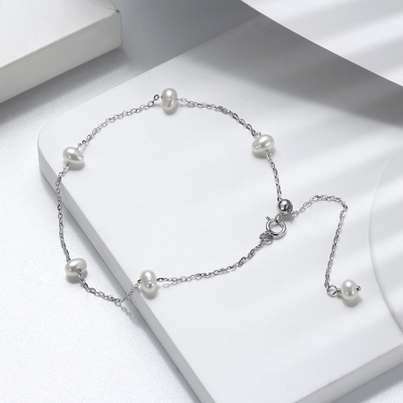 Bratara din argint 925 placata cu rodiu si perle naturale de cultura [1]