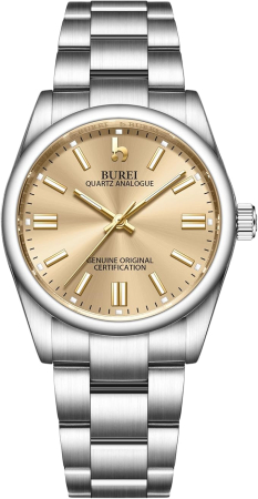 Accesorii stil - Ceas damă analog quartz oţel 36mm – Argintiu