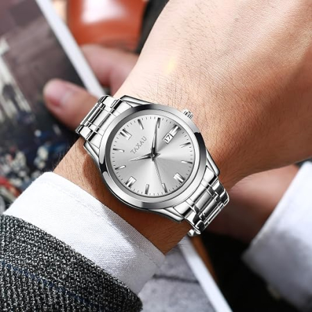 Ceas barbatesc de mână Taxau, Mecanism Quartz, Rezistent la apă, Afișaj luminos, Design elegant pentru bărbați [2]