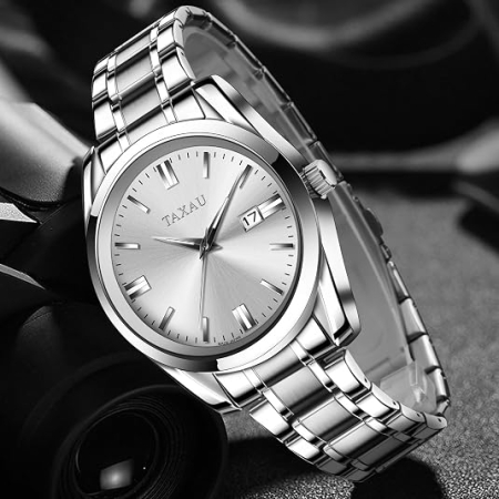 Ceas barbatesc de mână Taxau, Mecanism Quartz, Rezistent la apă, Afișaj luminos, Design elegant pentru bărbați [1]