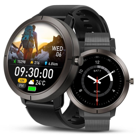 Smartwatch-uri - Ceas Smartwatch BySunny DM76, Ecran AMOLED, GPS Integrat, Apel Bluetooth, Rezistent la apă 5ATM, peste 170 Moduri Sportive