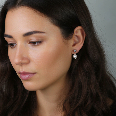 Cercei din argint 925 si perle naturale de cultura [2]