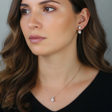 Cercei din argint 925 si perle naturale de cultura [3]