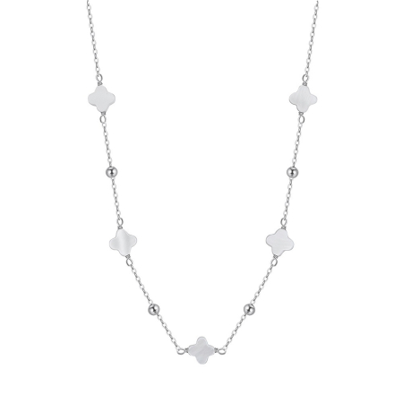 Bijuterii de dama - Colier din argint 925 placat cu rodiu si pietre de sidef