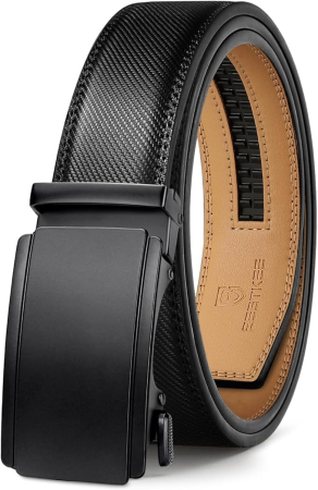 Accesorii stil - Curea bărbați Bestkee din piele, Negru, 35mm, 125 cm