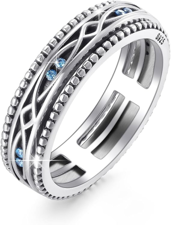 Inele din argint - Inel Spinner „Evil Eye” – Argint 925, Anti-Stres masura 10