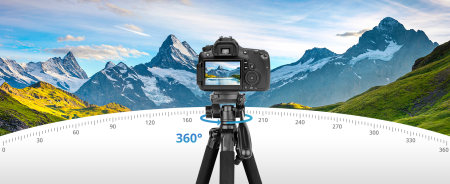 Trepied foto telescopic 53-188 cm cu telecomanda,cu cap panoramic 360° detasabil, suport pentru smartphone, pentru telefon mobil sau camera DSLR [6]
