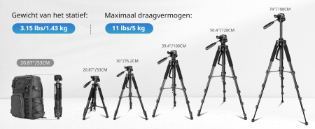 Trepied foto telescopic 53-188 cm cu telecomanda,cu cap panoramic 360° detasabil, suport pentru smartphone, pentru telefon mobil sau camera DSLR [8]