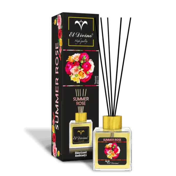 ODORIZANT AMBIANȚĂ - ODORIZANT AMBIANȚĂ SUMMER ROSE 100 ML, PARFUM DE CAMERĂ CU BEȚIȘOARE