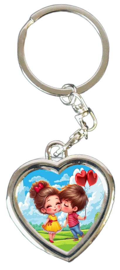 Breloc inima foto kiss [3]