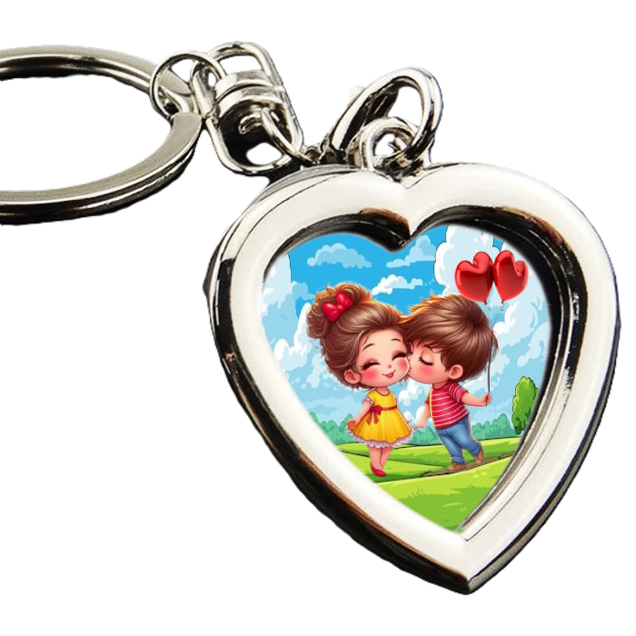 Breloc inima foto kiss [1]