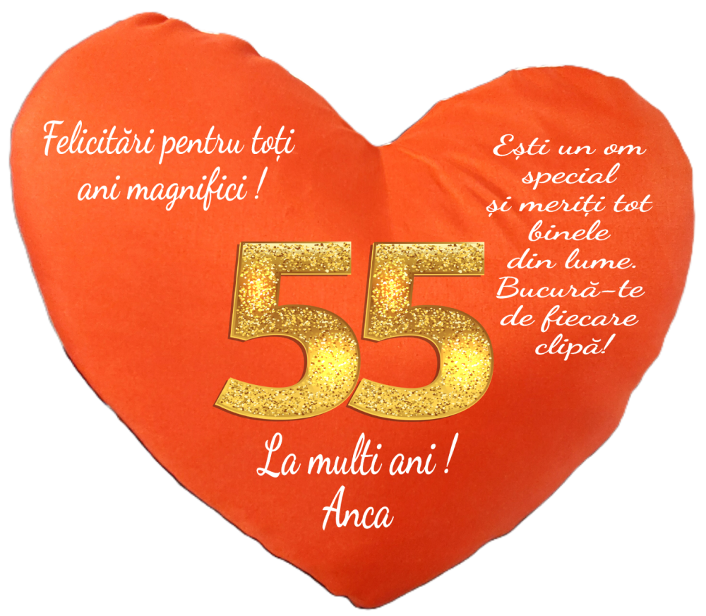 Pernă Inimă personalizată "Aniversare de Aur" – Un Cadou din Suflet [2]