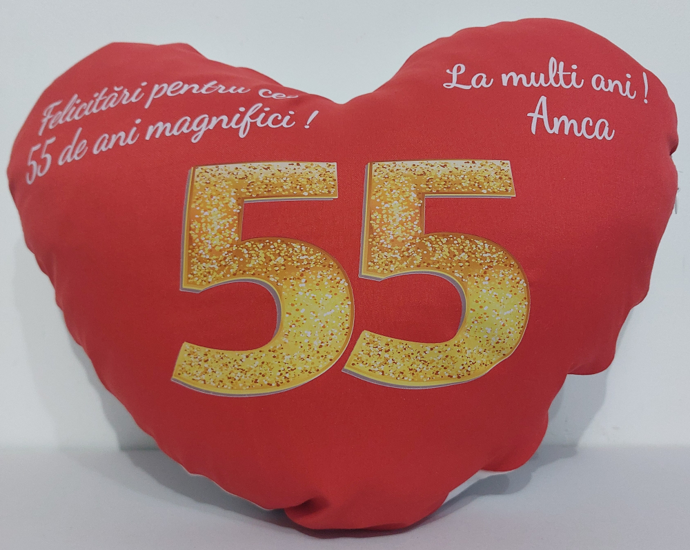 Pernă Inimă personalizată "Aniversare de Aur" – Un Cadou din Suflet [4]