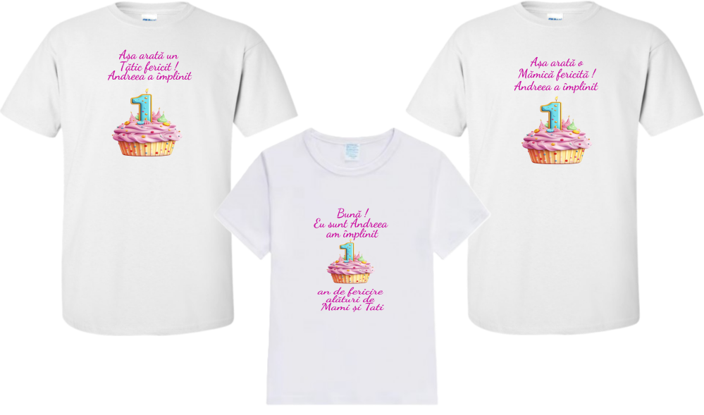 Set Tricouri personalizate aniversare  Tătic, Mămică și Copil [2]