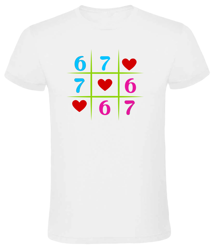 Tricou personalizat "Six Seven 67" Stil Brick -Art & X și 0 [3]