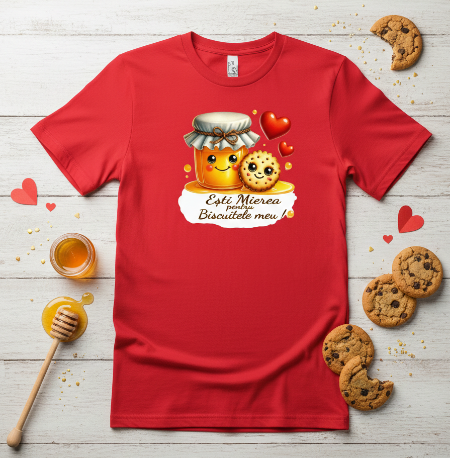 Tricou "Ești Mierea pentru Biscuitele Meu!" Cadoul perfect pentru jumătatea ta [2]