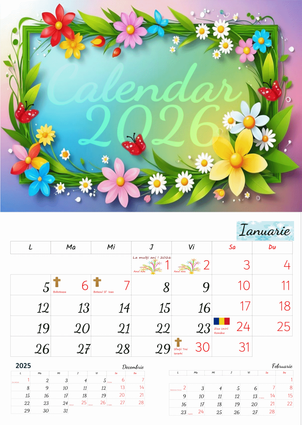 Calendare - Calendarul Floral 2026  Un An Plin de Culoare !