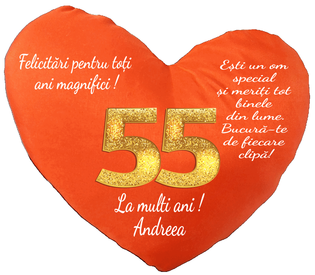 Perne - Pernă Inimă personalizată "Aniversare de Aur" – Un Cadou din Suflet