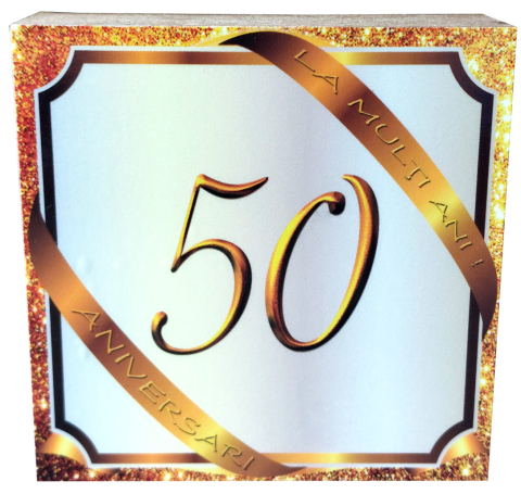 Placă MDF personalizată - Placă decorativă aniversare 50 ani