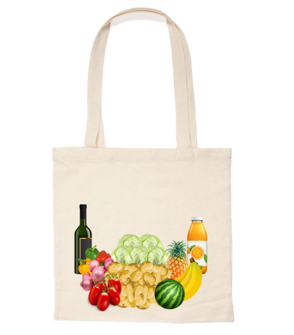 Sacosă bumbac  „Eu duc toate greutățile în casă!” [1]