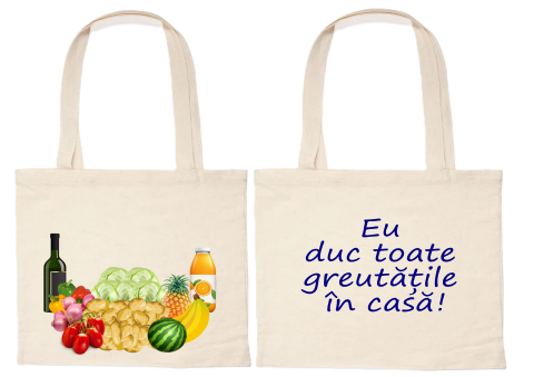 Sacosă bumbac  „Eu duc toate greutățile în casă!” [2]