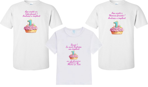 Set Tricouri personalizate aniversare  Tătic, Mămică și Copil [1]