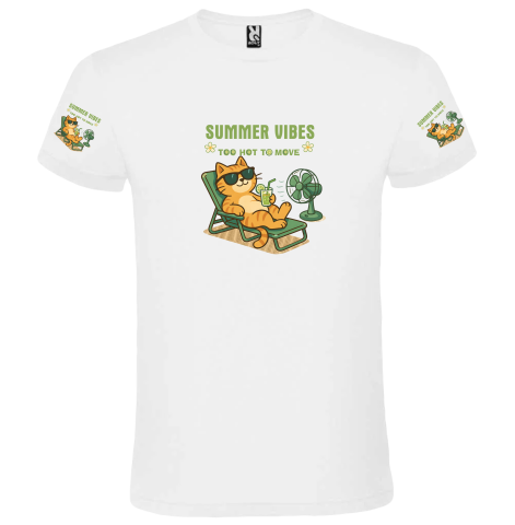 Tricouri personalizate Bărbați - Tricou Alb"Summer Vibes - Too Hot to Move"