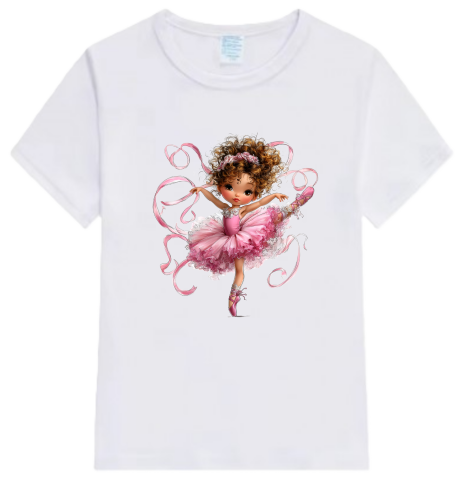 Cadouri pentru copii - Tricou Copii "Mica Balerină"  Eleganță și Grație în Roz