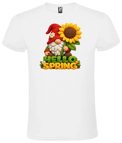 Cadouri pentru Bărbați - Tricou "Hello Spring" - Stil Croșetat