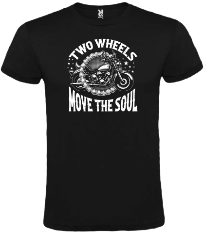 Cadouri pentru Bărbați - Tricou Motocicliști Negru "Two Wheels Move the Soul"