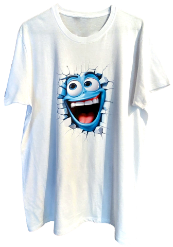 Tricouri personalizate Bărbați - Tricou alb cu imprimeu 3D – față de monstruleț