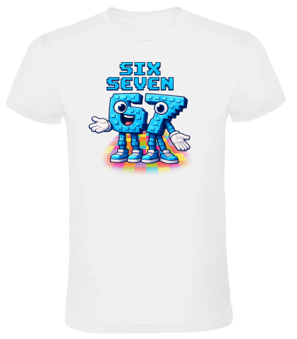 Cadouri pentru copii - Tricou personalizat "Six Seven 67" Stil Brick -Art & X și 0