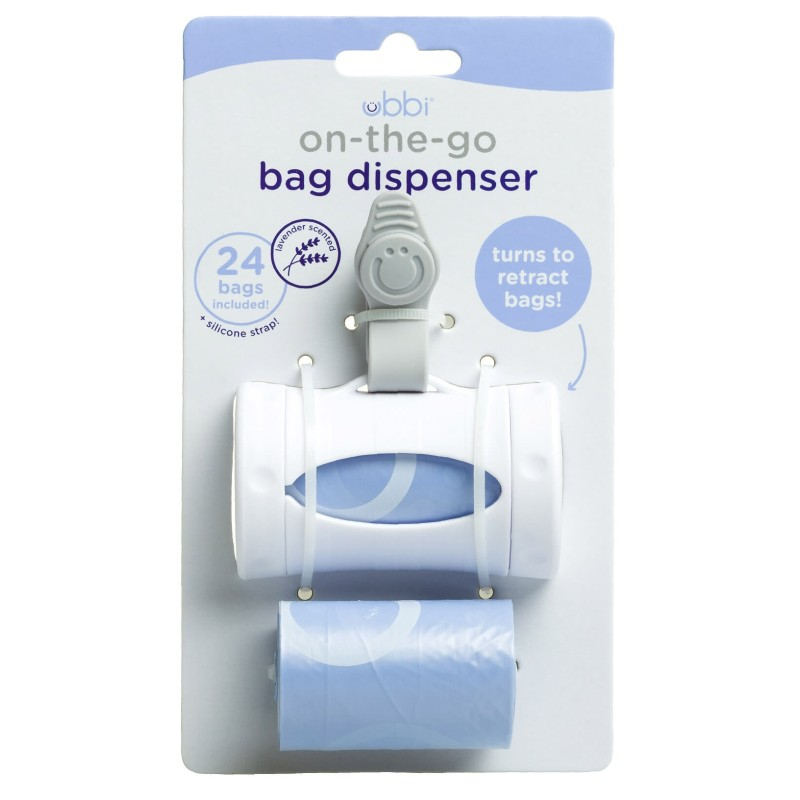 Dispenser portabil pentru pungute scutece alb - Ubbi On The Go  [2]