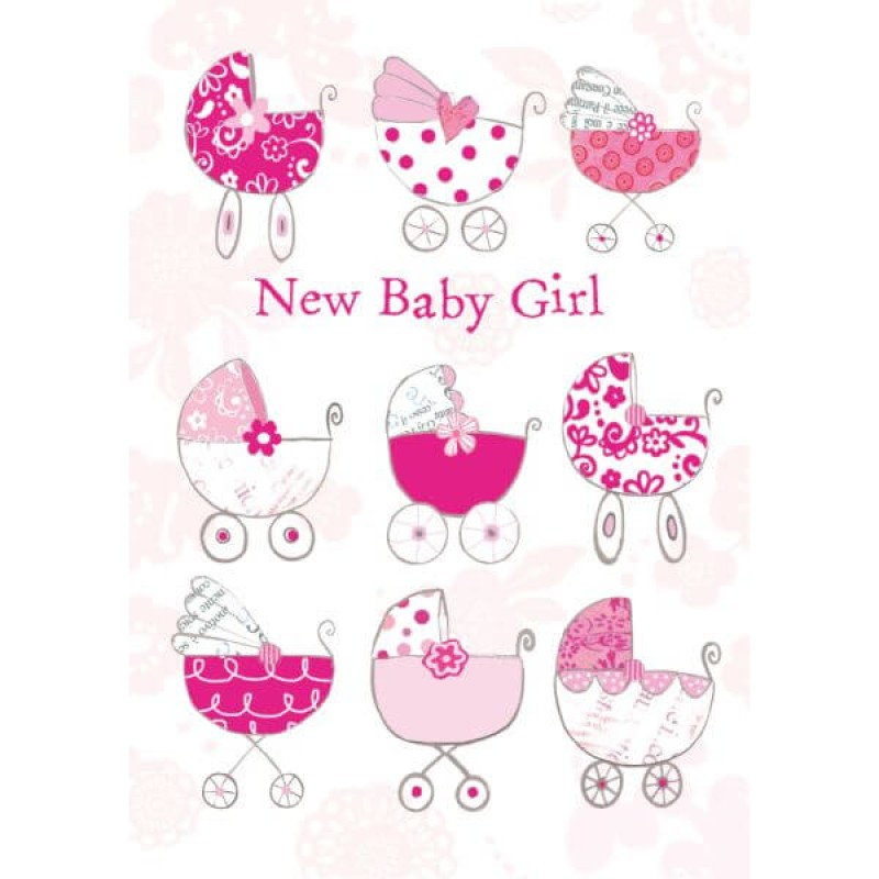 Felicitare bebelusi model carucior New Baby Girl [1]