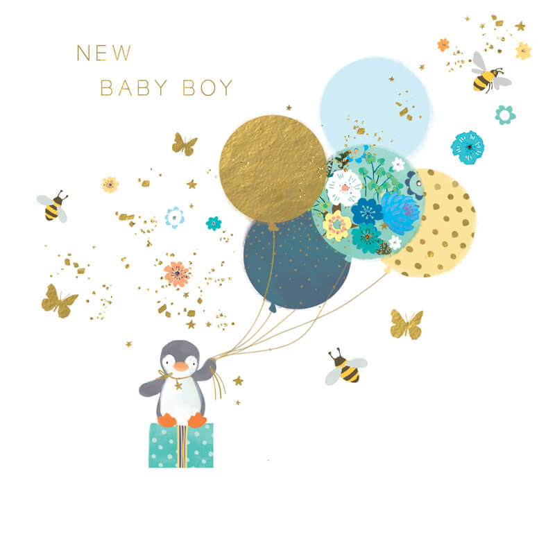 Felicitare bebelusi model pinguin New Baby Boy  [1]