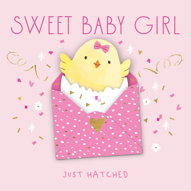 Felicitare bebelusi Sweet Baby Girl model pui [1]