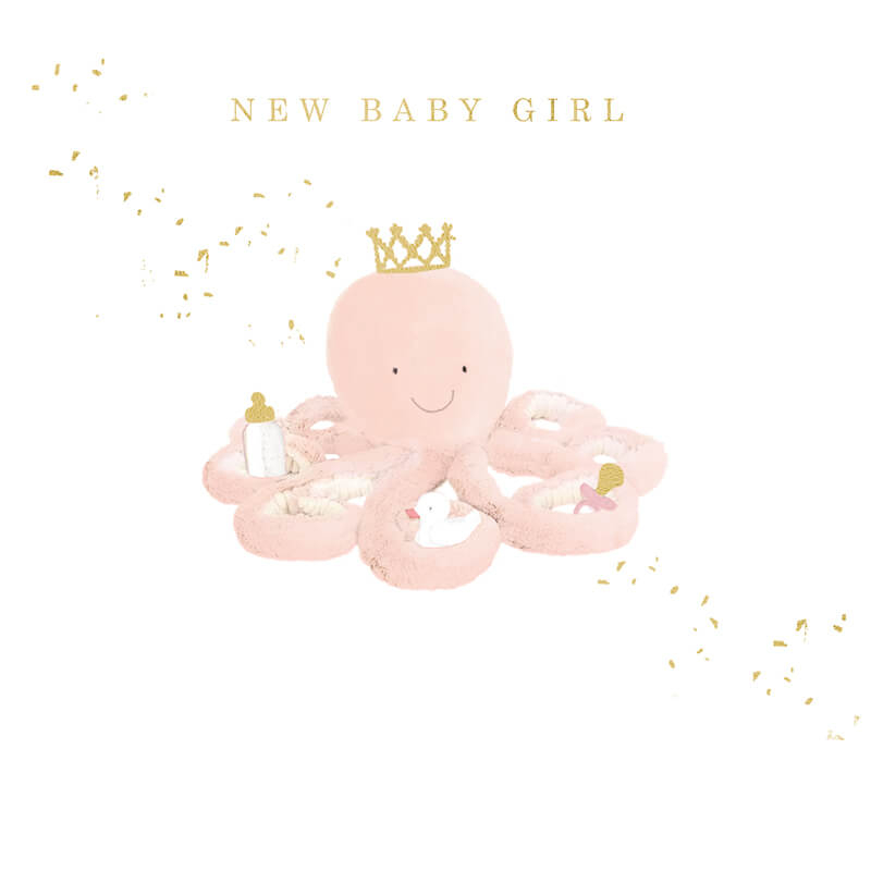 Felicitare nou nascuti model caracatita New Baby Girl  [1]