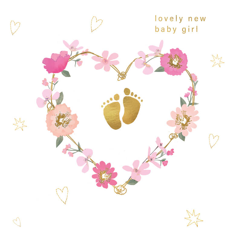 Felicitare nou nascuti model inimioara New Baby Girl [1]