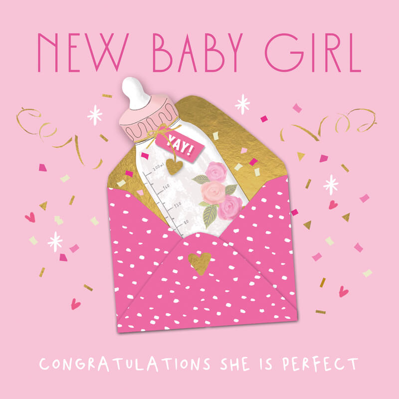Felicitare pentru nastere model plic - New Baby Girl  [1]