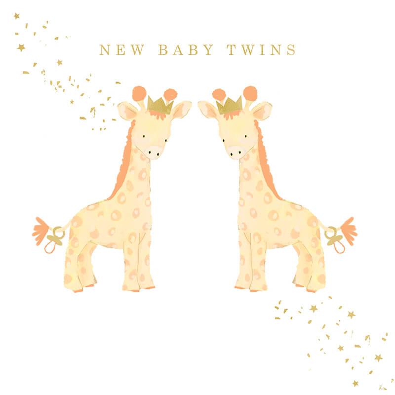 Felicitare pentru nastere New Baby Twins model girafa [1]