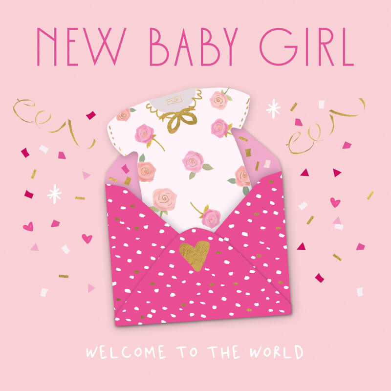 Felicitare pentru nou nascuti New Baby Girl model costumas [1]