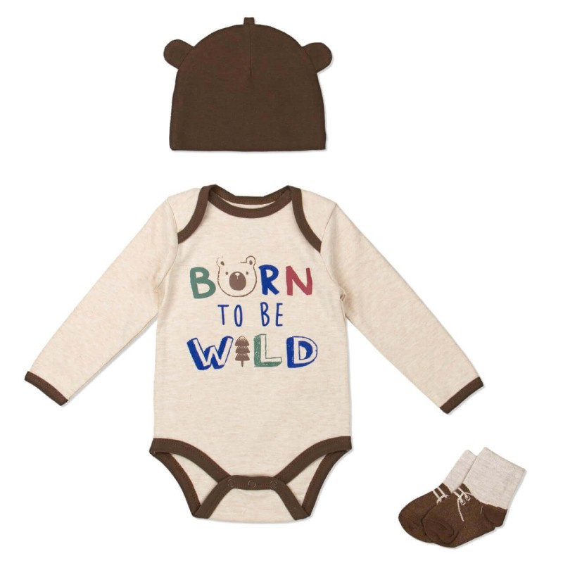 Hainute bebelusi set 3 piese Born to be wild - marimea 6-9 luni [1]