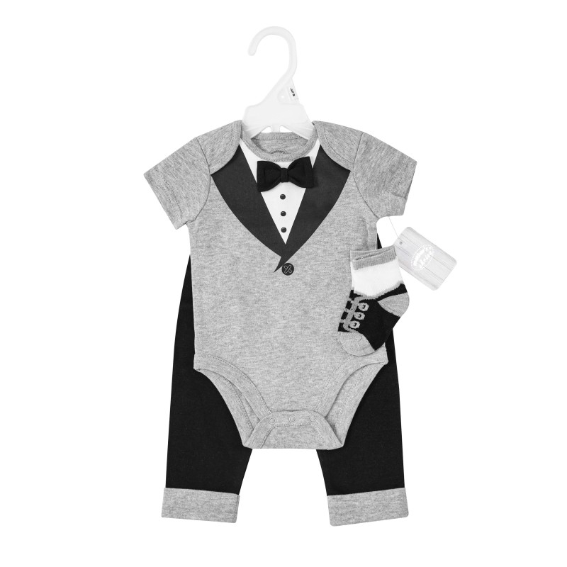 Hainute bebelusi set 3 piese bumbac model costum - marimea 6-9 luni [5]