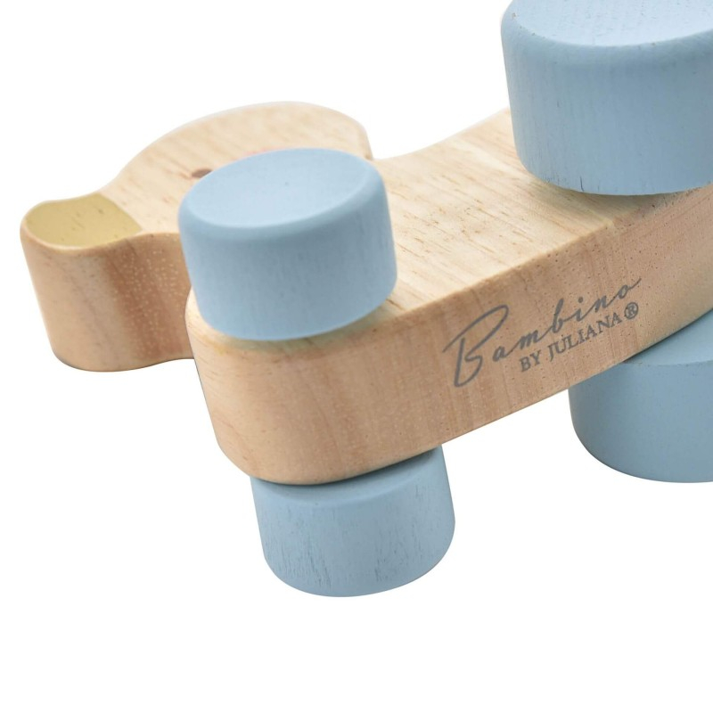 Jucarie din lemn de impins pentru bebelusi model ratusca bleu - Bambino by Juliana [2]