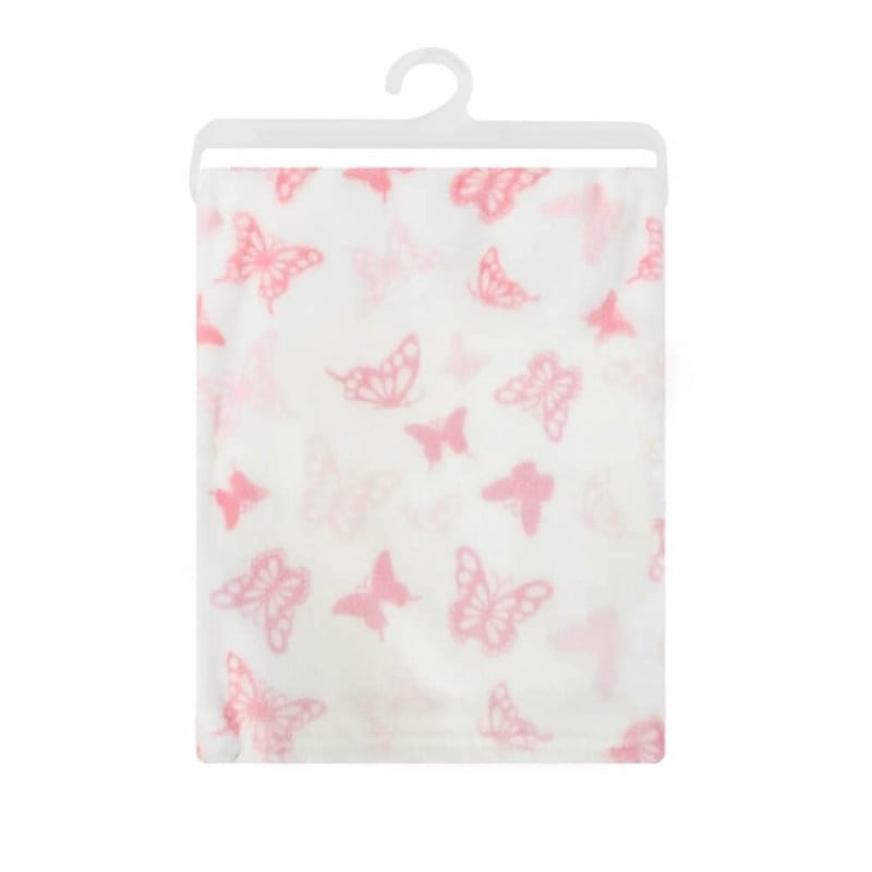 Paturica din fleece pentru bebelusi cu fluturasi roz - Mother's Choice [1]