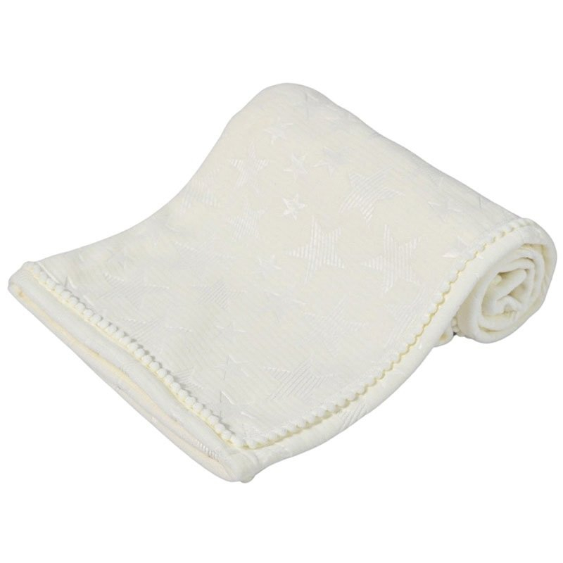 Paturica pentru bebelusi 90 x75 cm alba Soft Touch [2]