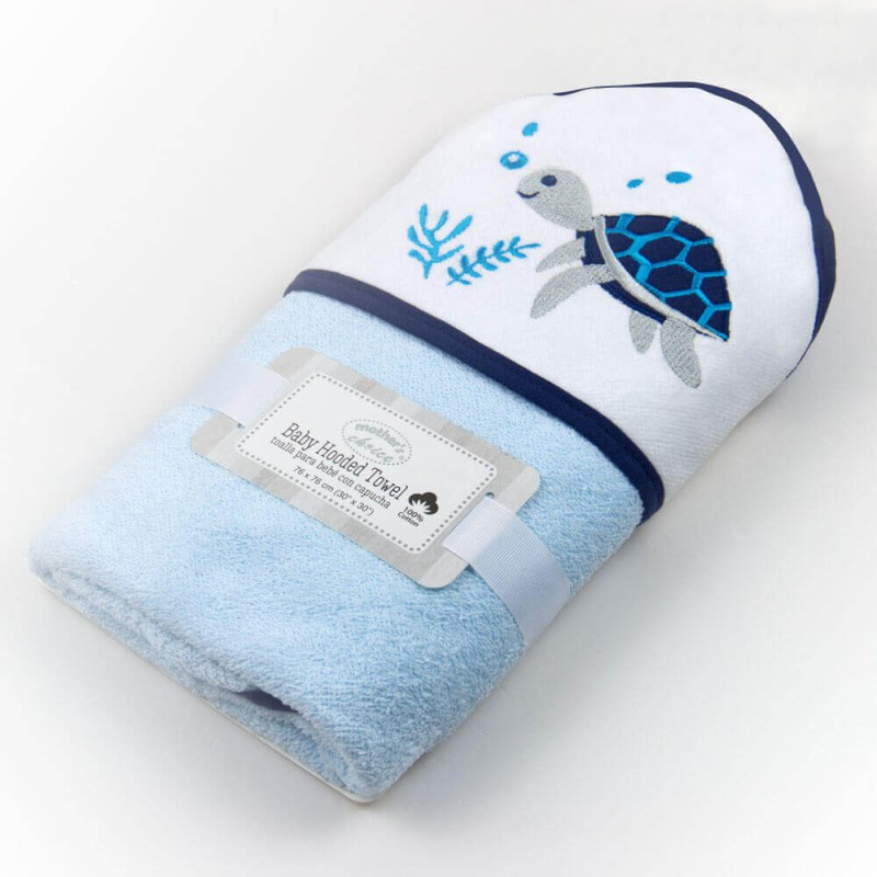 Prosop din bumbac cu gluga pentru bebelusi model broasca testoasa - Mother's Choice [2]
